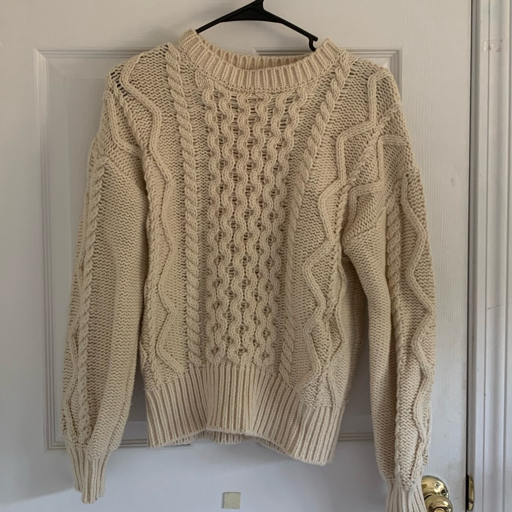 Frank & Oak Cream Fisherman’s Sweater